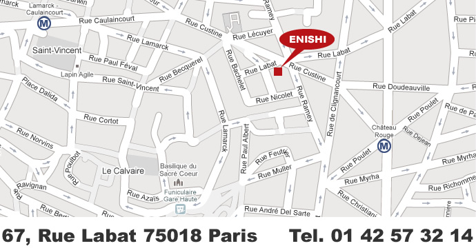 Restaurant Japonais ENISHI   67, Rue Labat 75018 Paris     Tel. 01 42 57 32 14